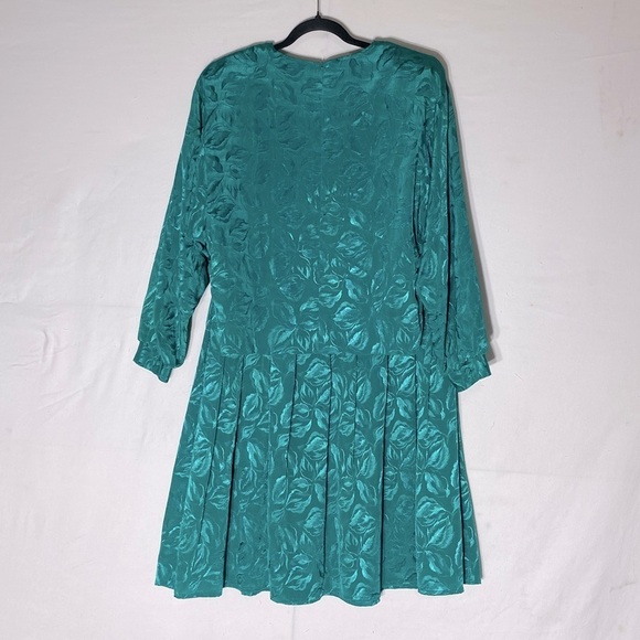 Vintage The French Fact Turquoise Floral Jacquard Skirt Set M - Picture 2 of 15